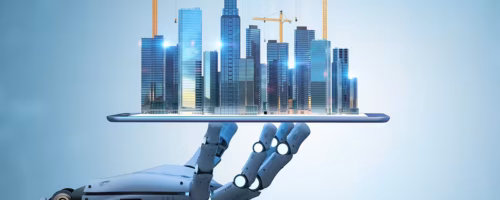 Smart city with robot and development city